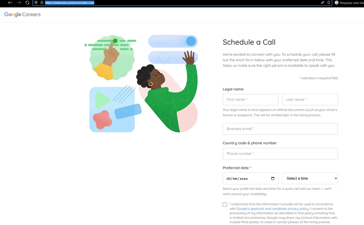 Falso recrutador usa clone do Google Careers para aplicar golpe — imagem 3